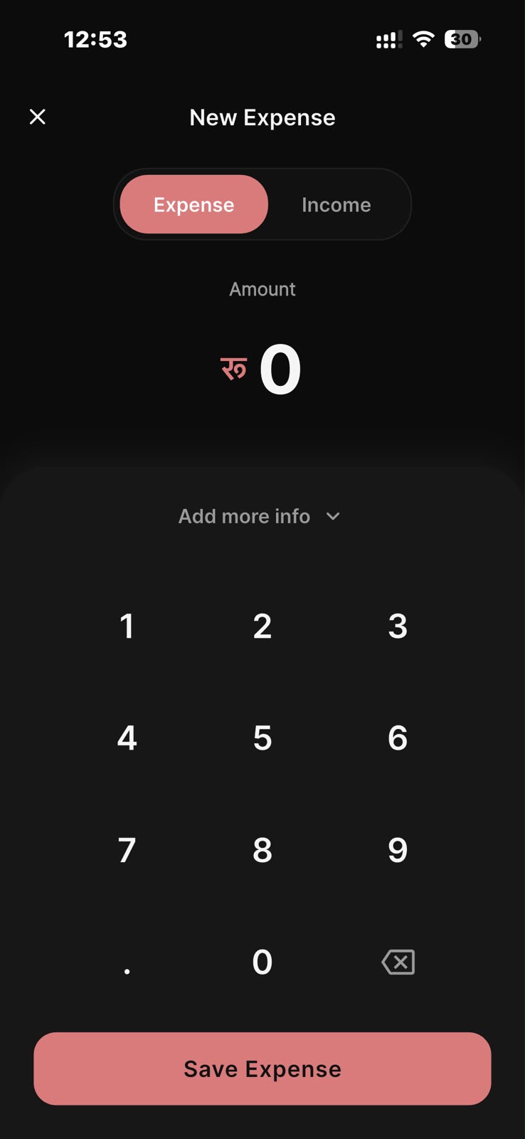 Fast Mobile Expense Entry